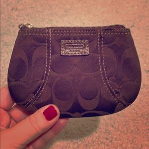 Chocolate brown Coach coin purse